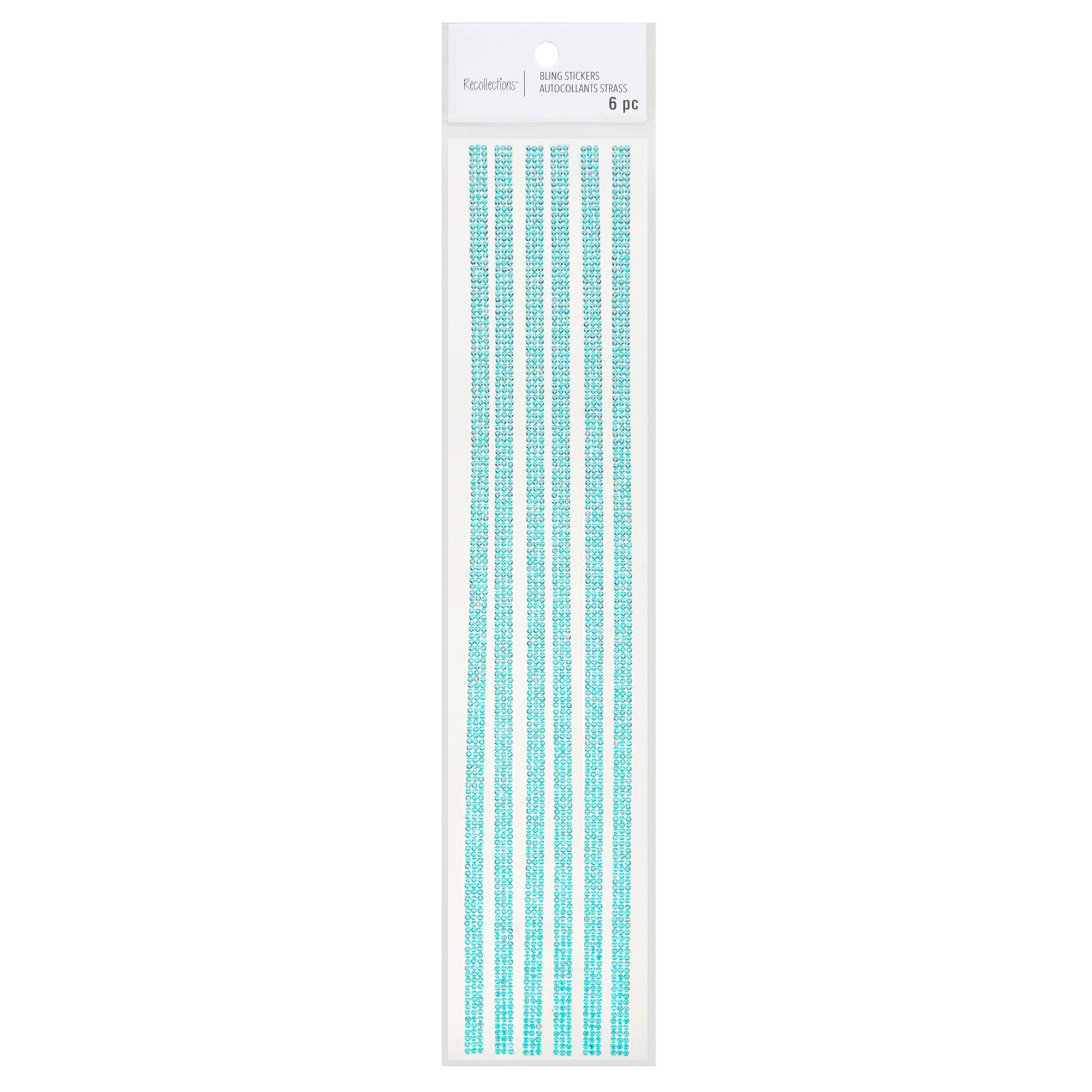 12 Packs: 6 ct. (72 total) Aqua Iridescent Micro Gem Strips by Recollections™